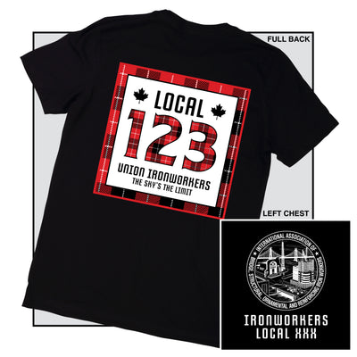 Big League Canada - Ironworkers design on a union made t-shirt