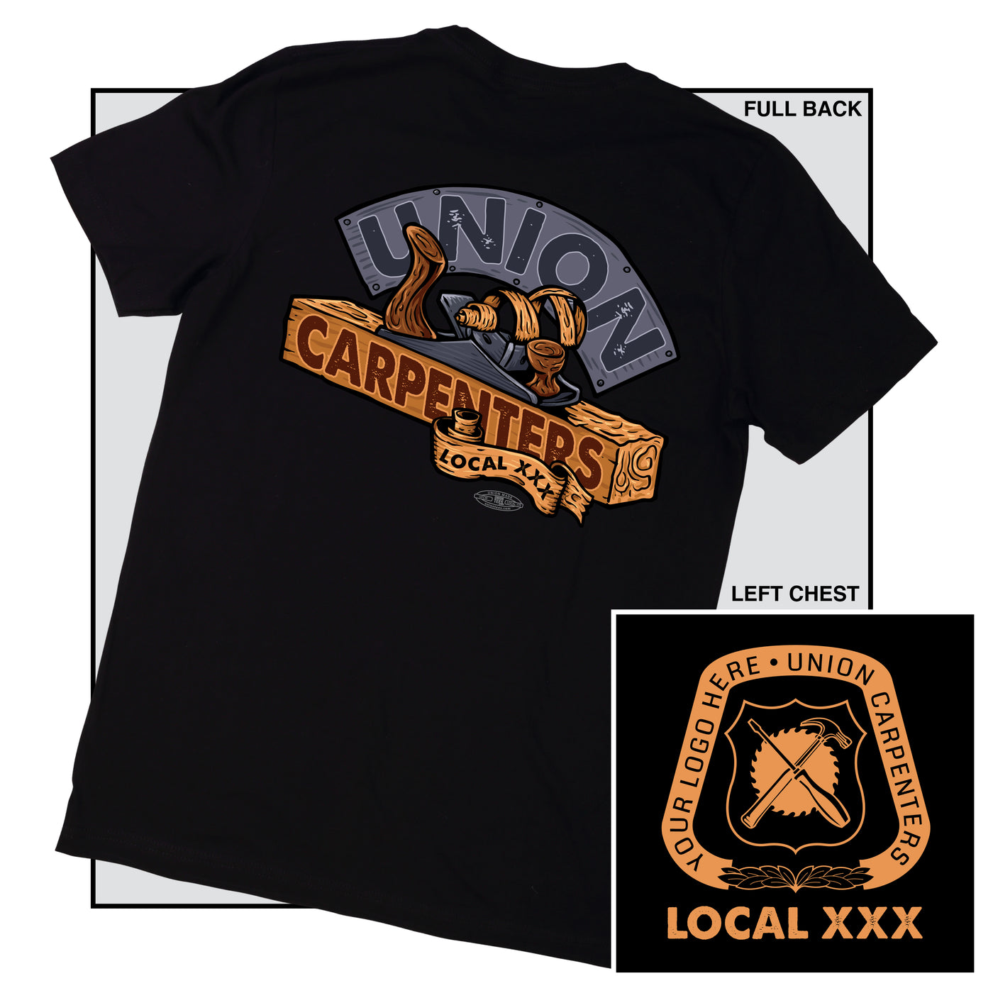 Planer - Carpenters design on a union made t-shirt