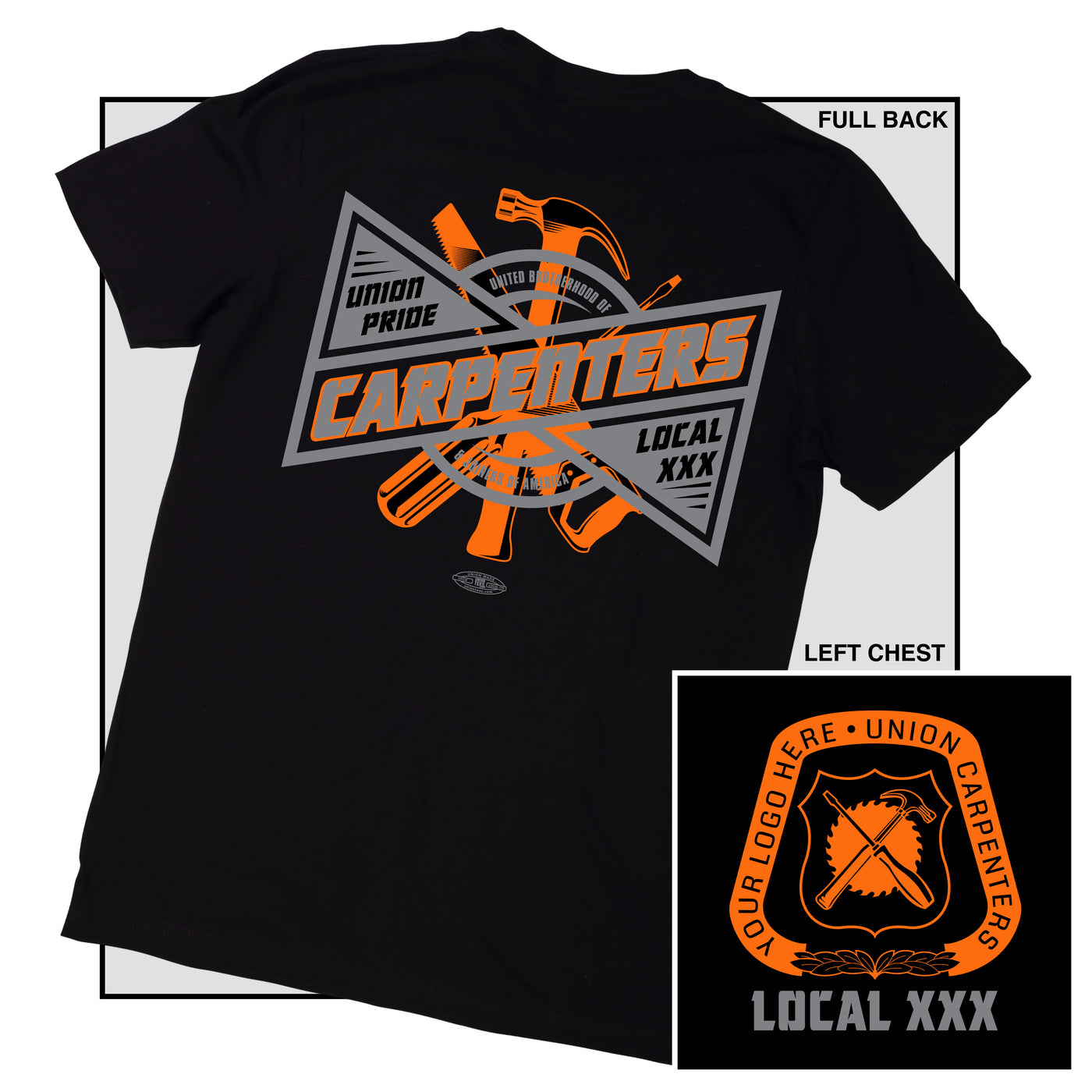 Tool Shed - Carpenters design on a union made t-shirt