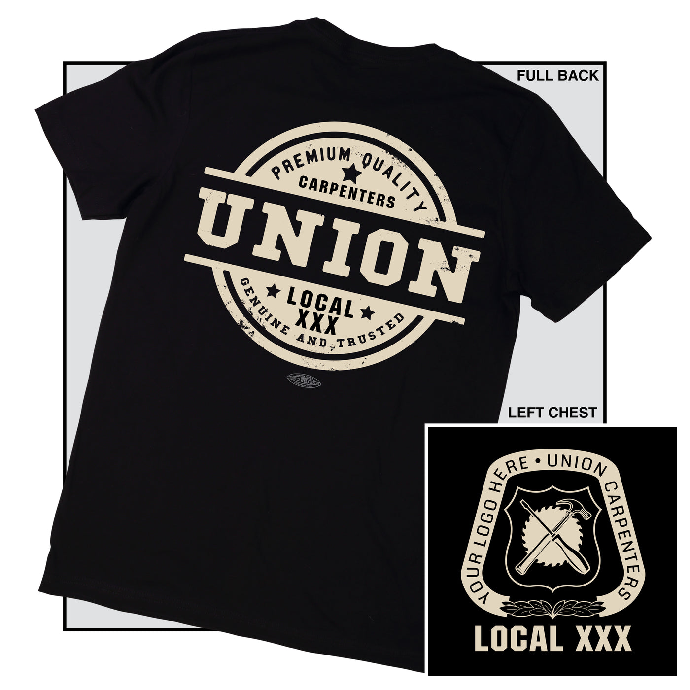 Union - Carpenters design on a union made t-shirt