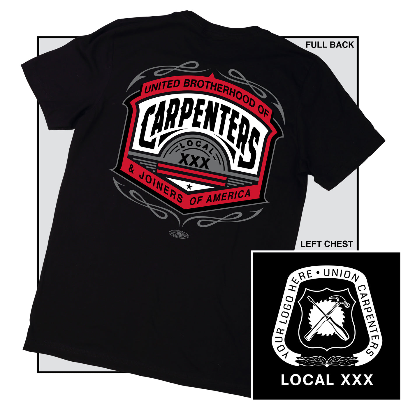 Wedge - Carpenters design on a union made t-shirt