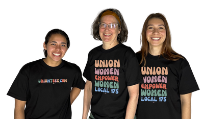 Women wearing union t shirts